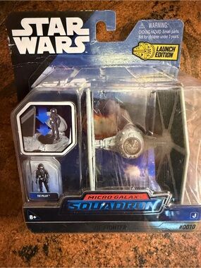 Star Wars Micro Galaxy Squadron TIE Fighter - Silver, Black, Blue Accents